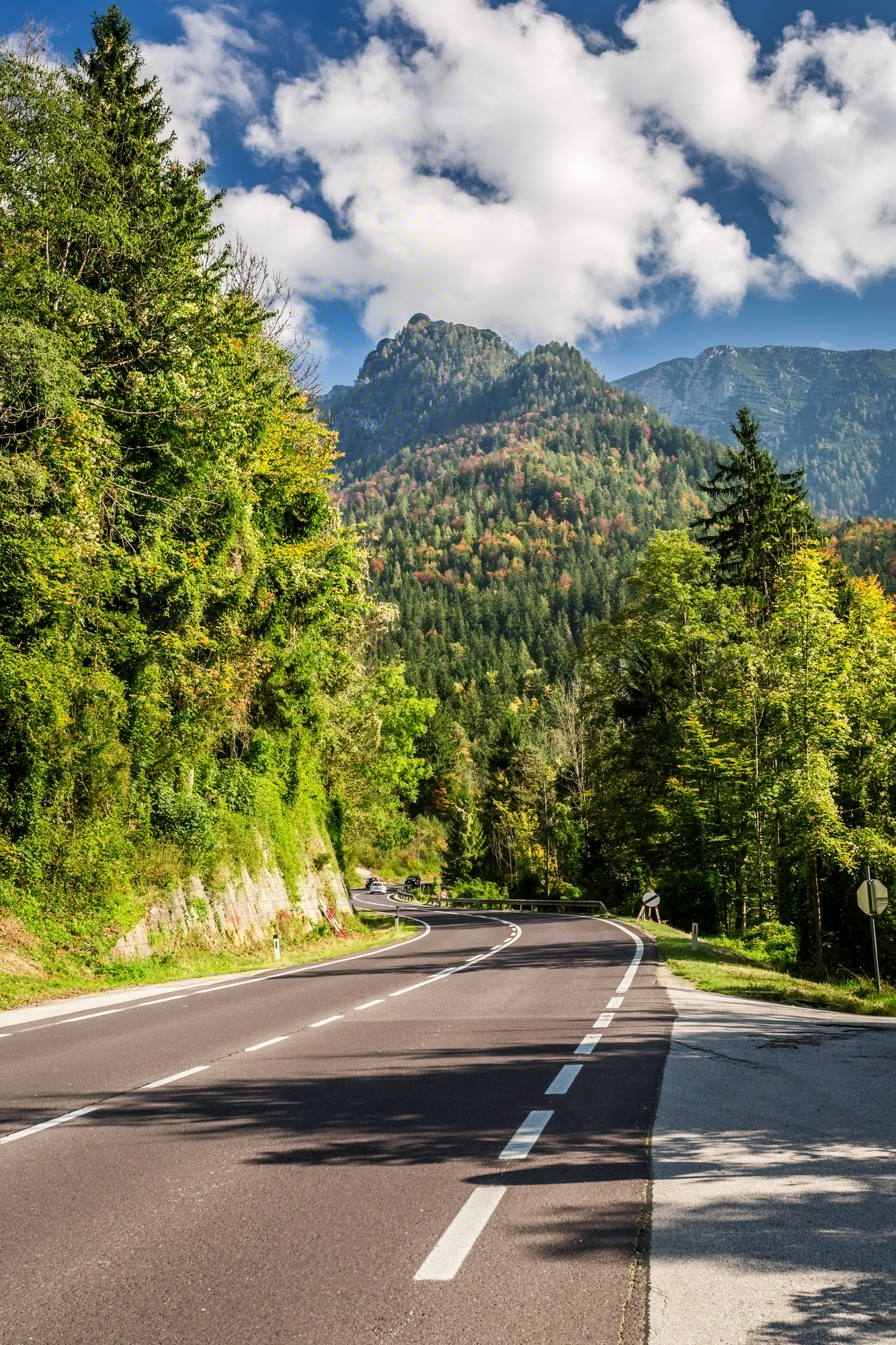 Public road in the mountains